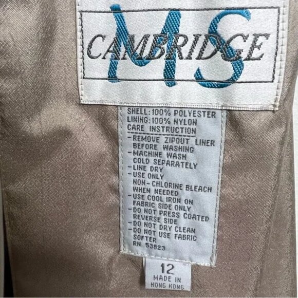 Cambridge MS Vintage Trench Coat Size 12 - Picture 9 of 12